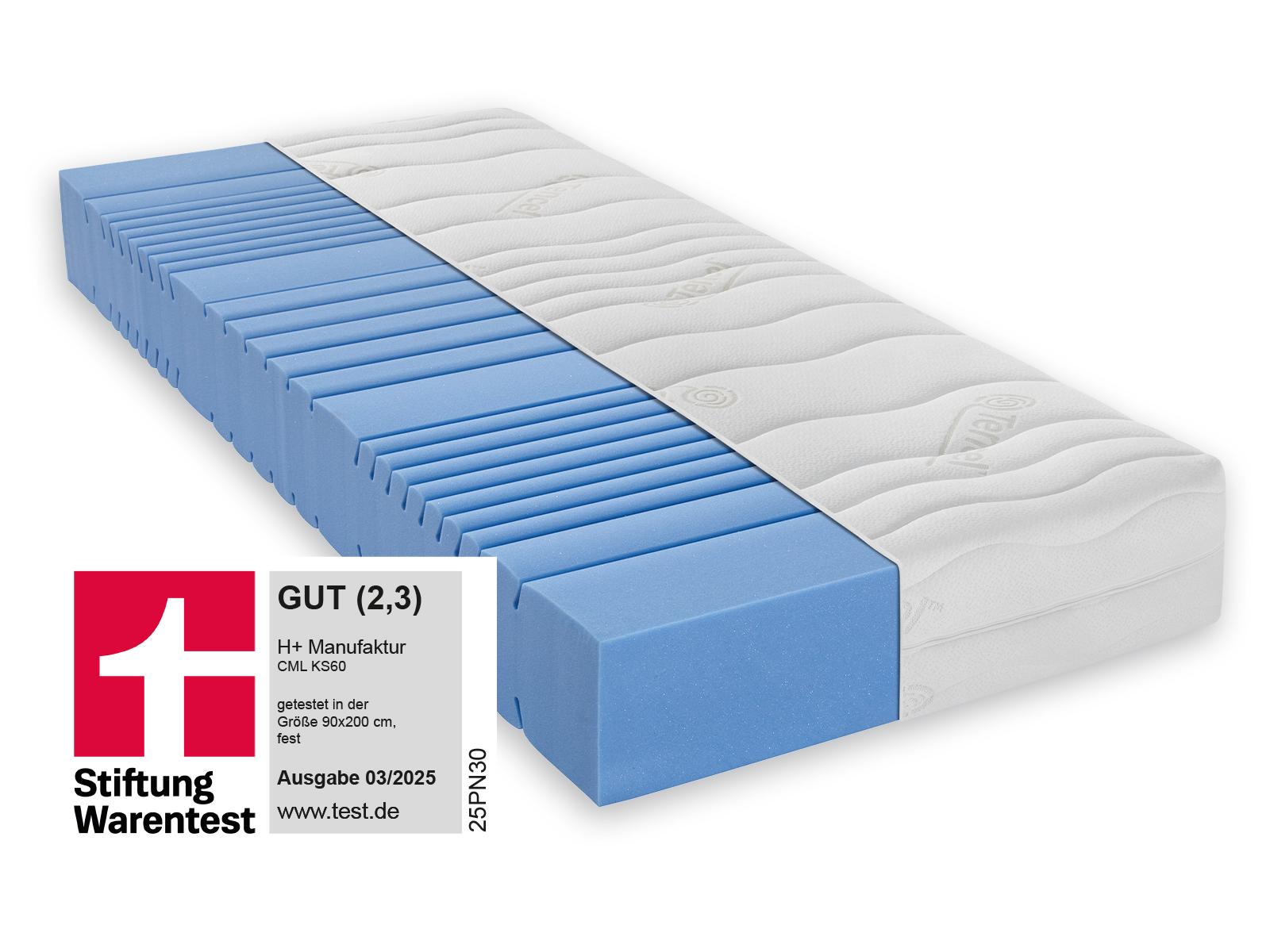 H+ Manufaktur CML KS60 Kaltschaummatratze 090x200cm 22 cm H3 hoch